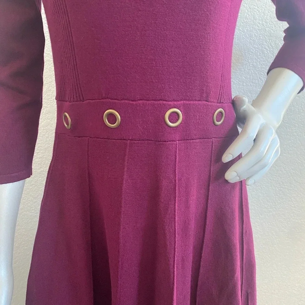 NWT BCX Juniors' Grommet-Waist Fit & Flare Dress Red Size Large - Picture 4 of 12